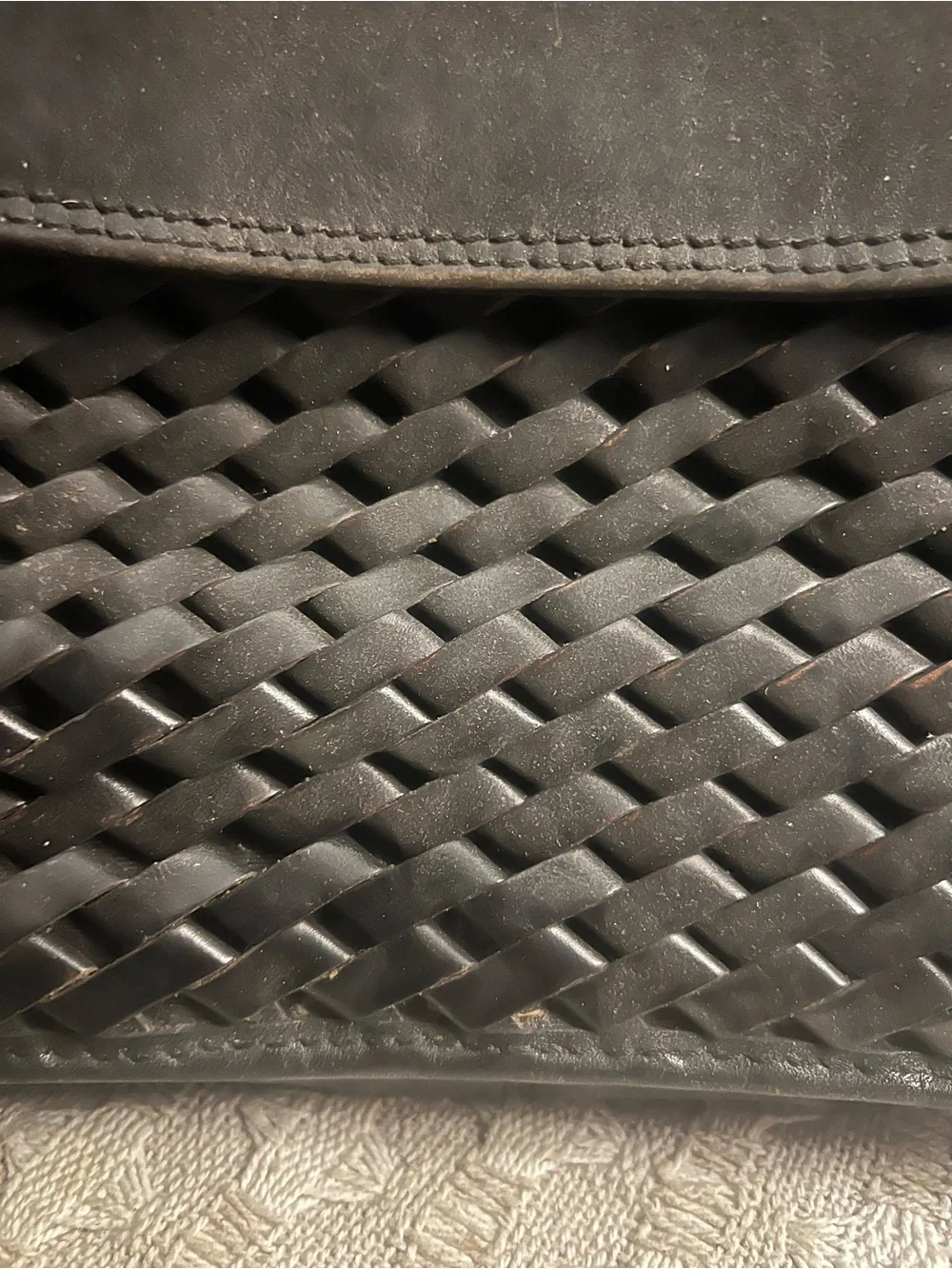 ETIENNE‎ AIGNER Vintage 90s Intrecciato Basket Weave Leather Shoulder Bag Purse